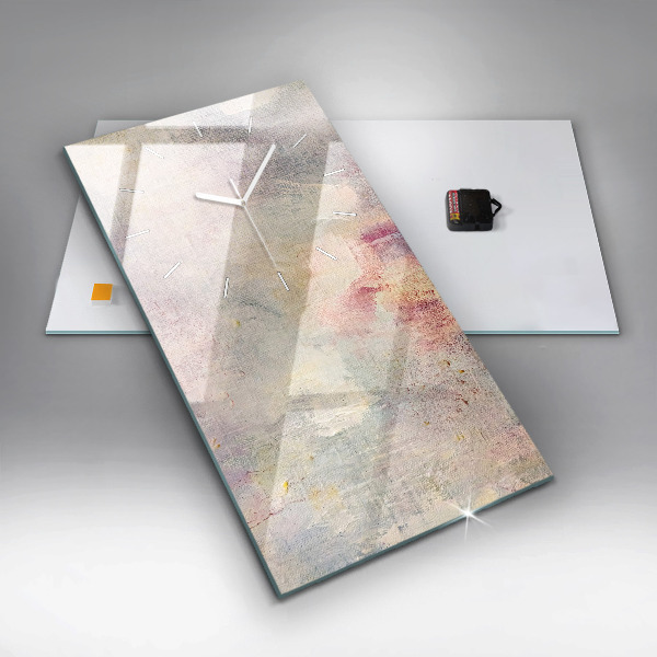 Ceas vertical de perete din sticlă Abstracție pictată