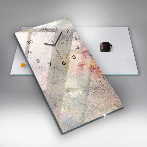 Ceas vertical de perete din sticlă Abstracție pictată