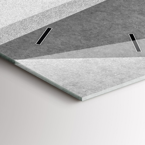 Ceas vertical de perete din sticlă Abstracție geometrică gri