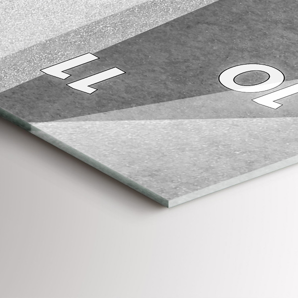 Ceas vertical de perete din sticlă Abstracție geometrică gri