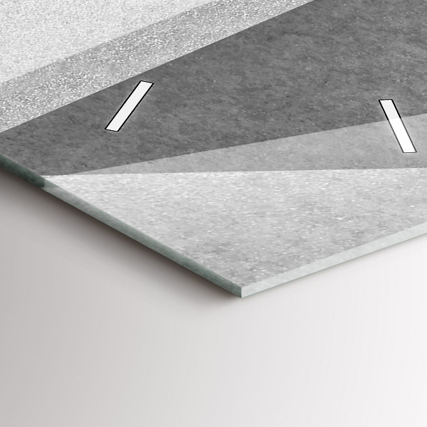 Ceas vertical de perete din sticlă Abstracție geometrică gri