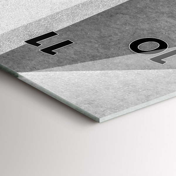 Ceas vertical de perete din sticlă Abstracție geometrică gri