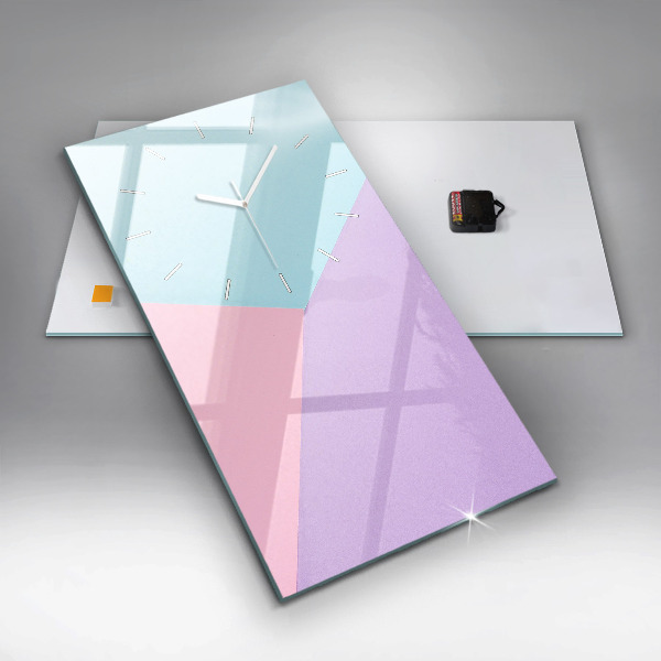 Ceas vertical de perete din sticlă Model pastel