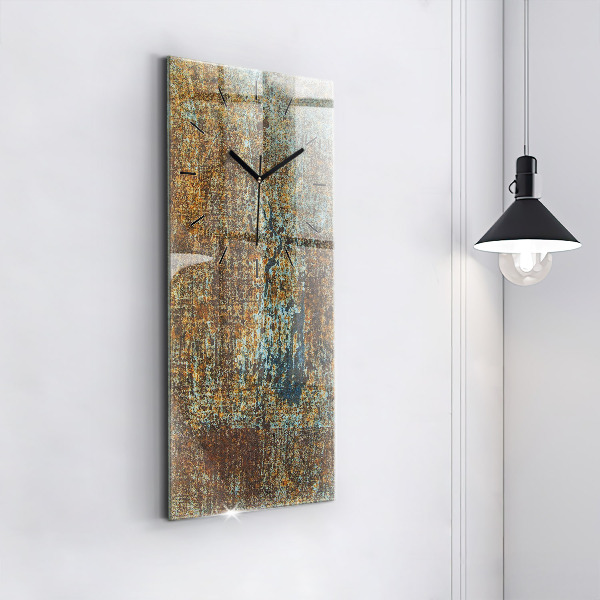 Ceas vertical de perete din sticlă Textura metalică veche