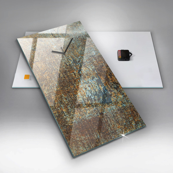 Ceas vertical de perete din sticlă Textura metalică veche