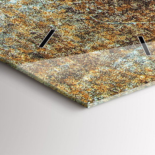 Ceas vertical de perete din sticlă Textura metalică veche