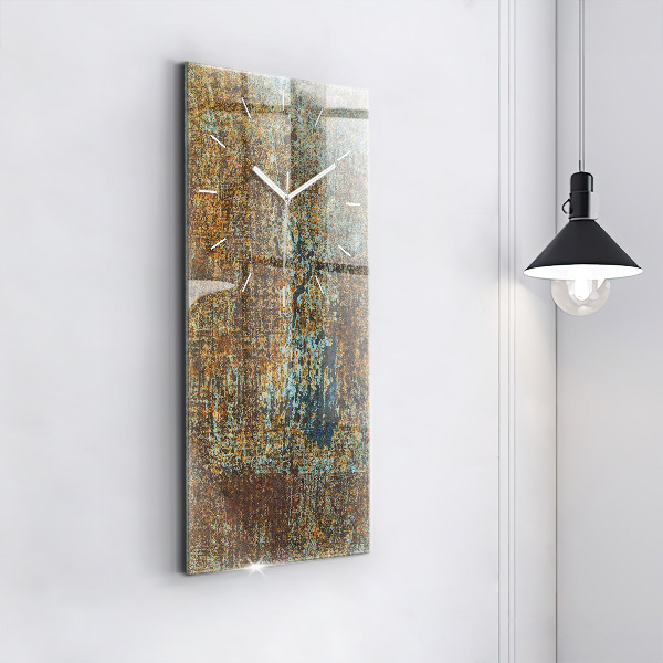 Ceas vertical de perete din sticlă Textura metalică veche