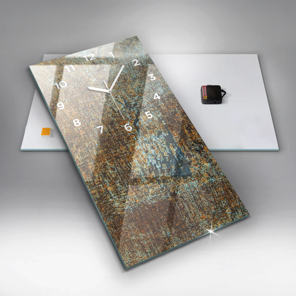 Ceas vertical de perete din sticlă Textura metalică veche