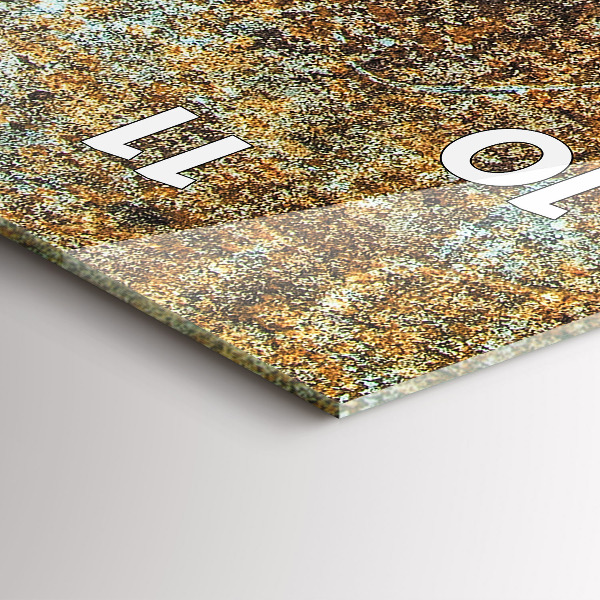 Ceas vertical de perete din sticlă Textura metalică veche