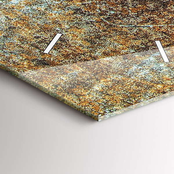 Ceas vertical de perete din sticlă Textura metalică veche