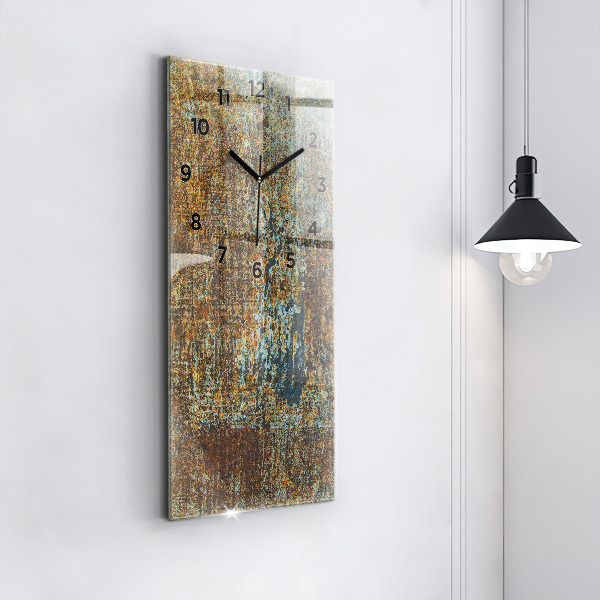 Ceas vertical de perete din sticlă Textura metalică veche