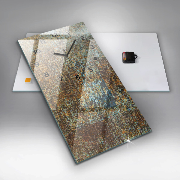 Ceas vertical de perete din sticlă Textura metalică veche