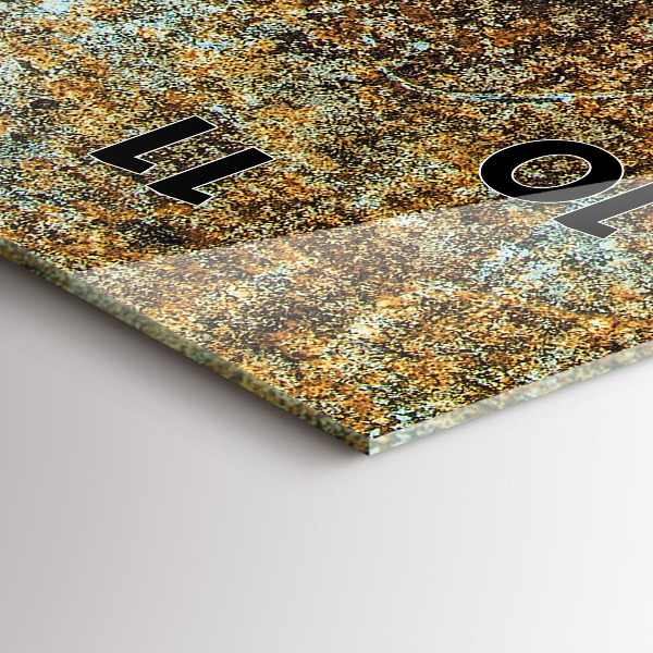 Ceas vertical de perete din sticlă Textura metalică veche