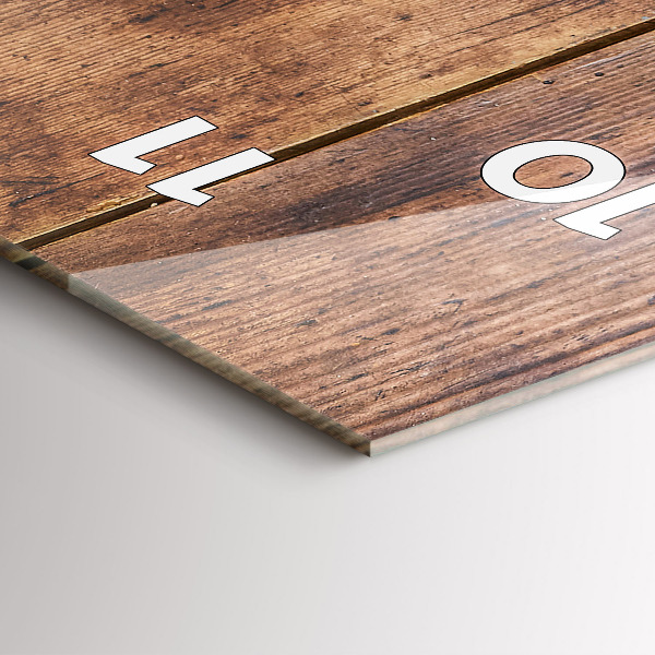 Ceas vertical de perete din sticlă Lemn rustic