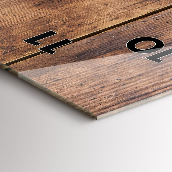 Ceas vertical de perete din sticlă Lemn rustic