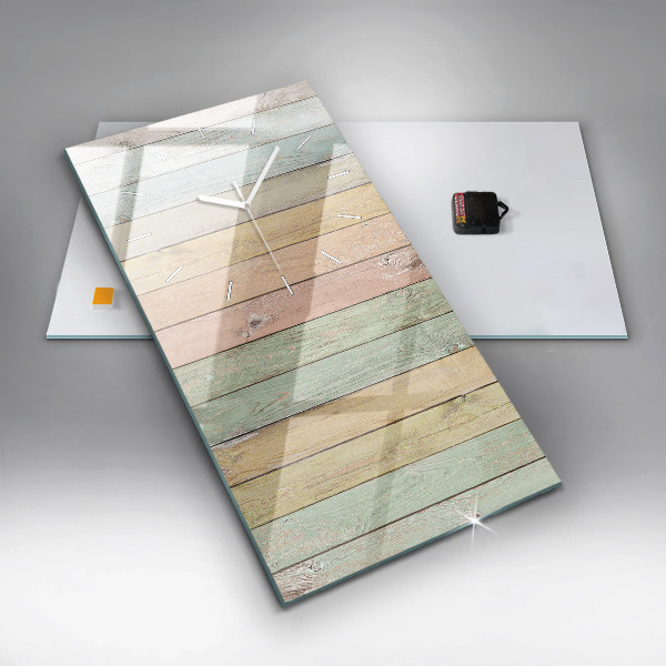 Ceas vertical de perete din sticlă Plăci colorate