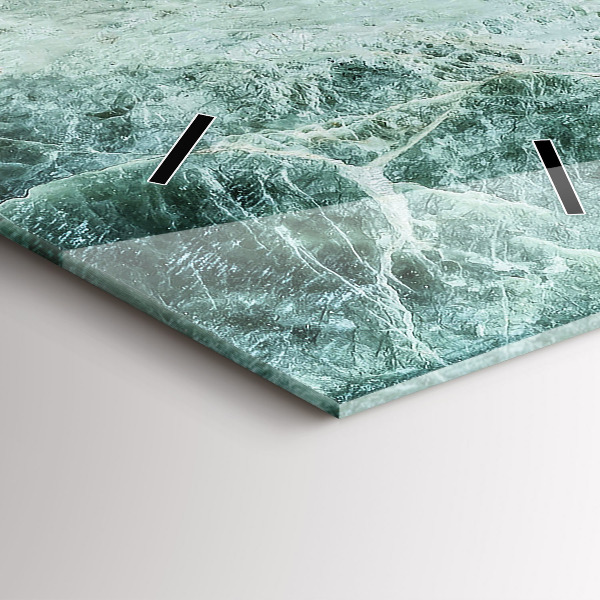 Ceas vertical de perete din sticlă Textura de piatră de marmură