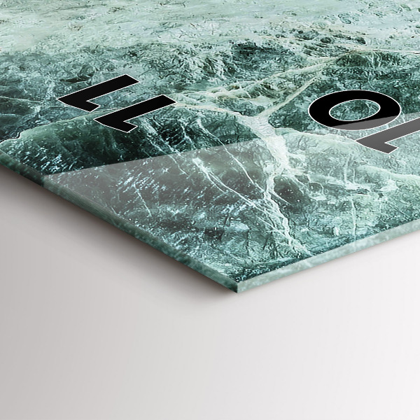 Ceas vertical de perete din sticlă Textura de piatră de marmură