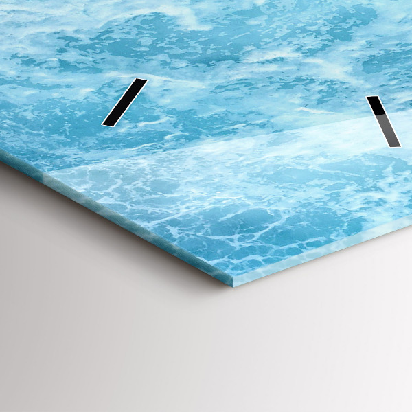 Ceas vertical de perete din sticlă Apa de mare