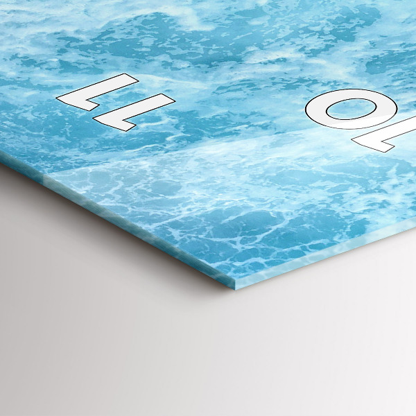 Ceas vertical de perete din sticlă Apa de mare