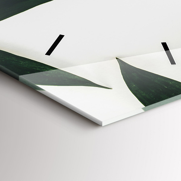 Ceas vertical de perete din sticlă Rama de frunze