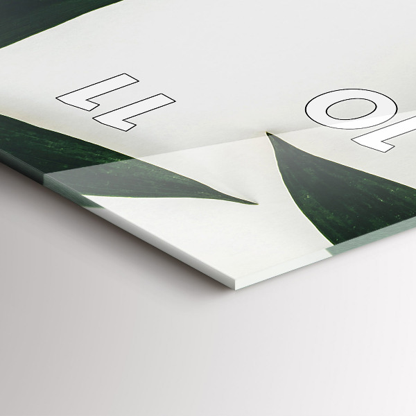 Ceas vertical de perete din sticlă Rama de frunze