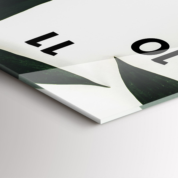 Ceas vertical de perete din sticlă Rama de frunze