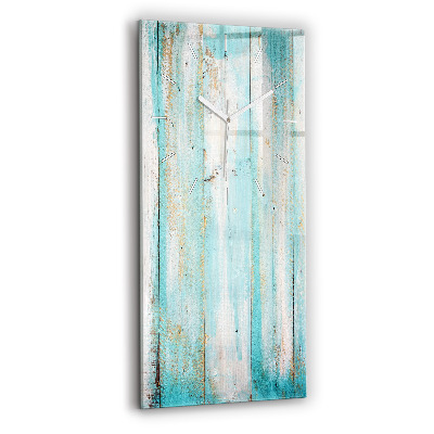 Ceas vertical de perete din sticlă Placi albastre