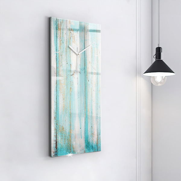 Ceas vertical de perete din sticlă Placi albastre