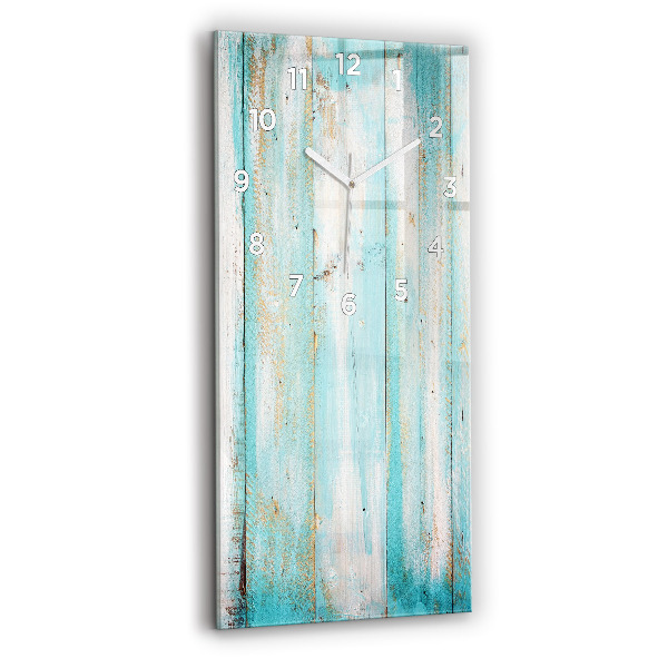 Ceas vertical de perete din sticlă Placi albastre