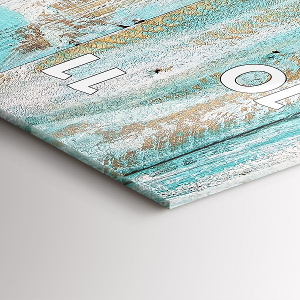 Ceas vertical de perete din sticlă Placi albastre