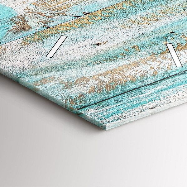 Ceas vertical de perete din sticlă Placi albastre