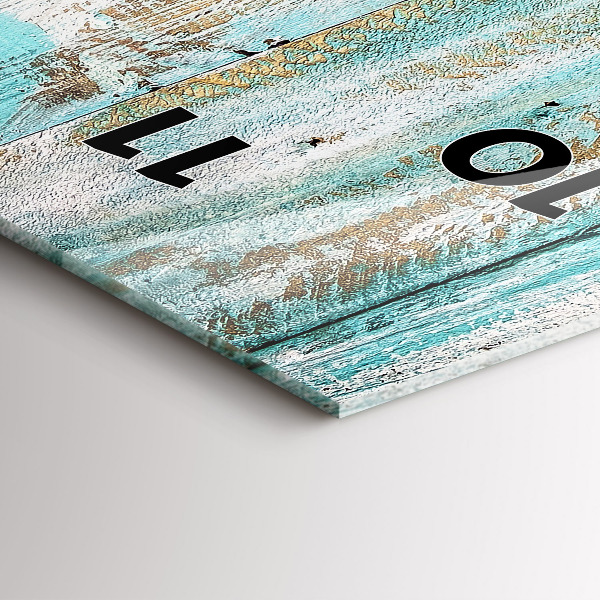 Ceas vertical de perete din sticlă Placi albastre