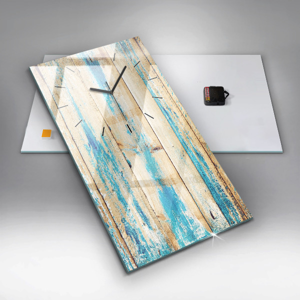 Ceas vertical de perete din sticlă Lemn zgâriat