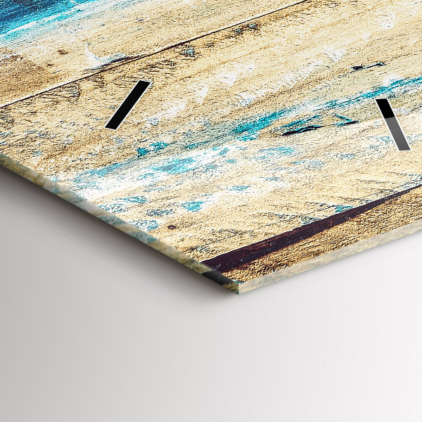 Ceas vertical de perete din sticlă Lemn zgâriat