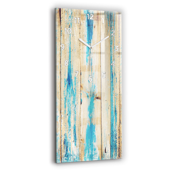 Ceas vertical de perete din sticlă Lemn zgâriat