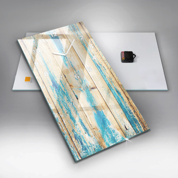 Ceas vertical de perete din sticlă Lemn zgâriat