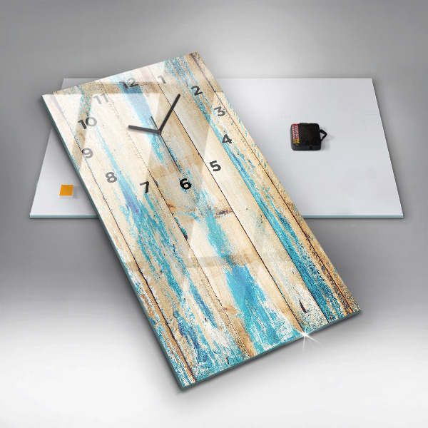 Ceas vertical de perete din sticlă Lemn zgâriat