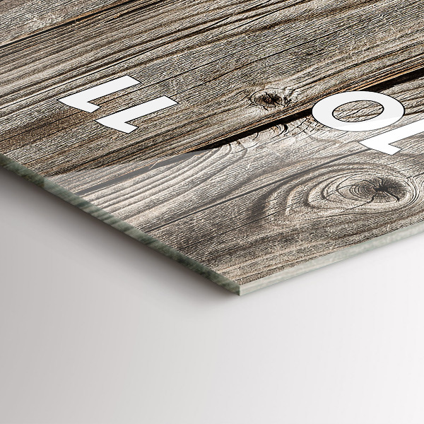 Ceas vertical de perete din sticlă Floarea soarelui pe scânduri