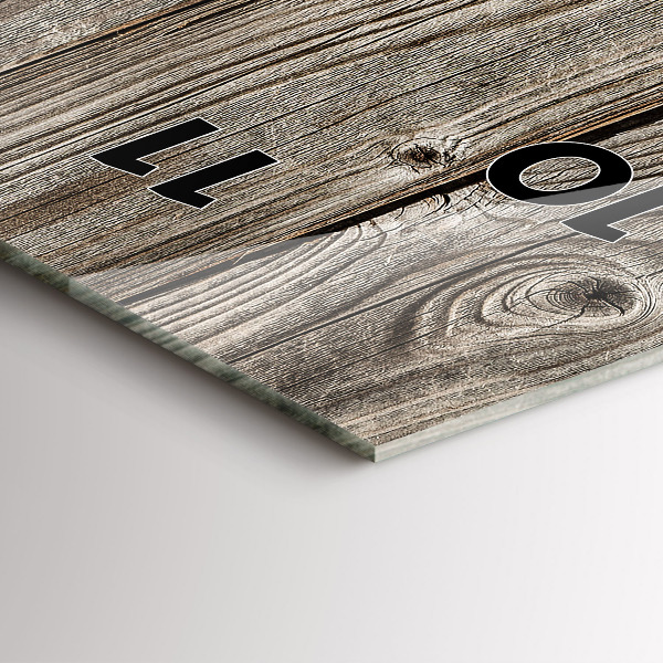 Ceas vertical de perete din sticlă Floarea soarelui pe scânduri