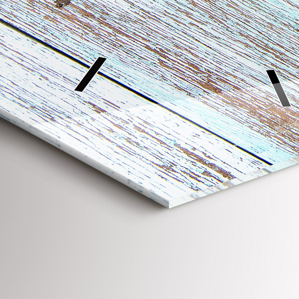 Ceas vertical de perete din sticlă Lemn pastel