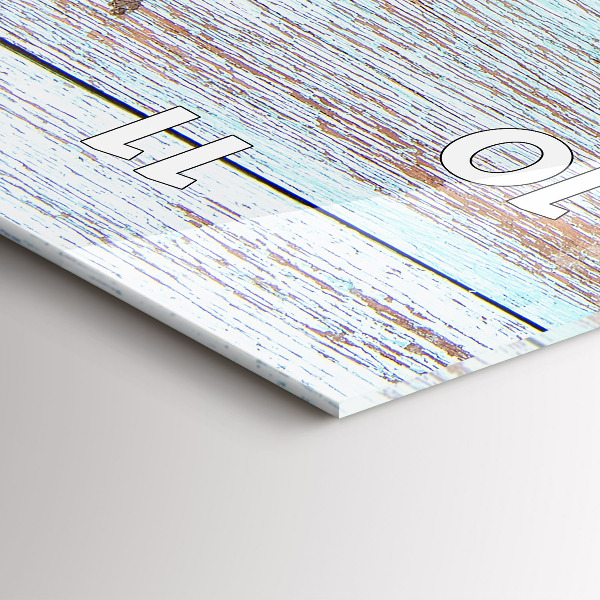 Ceas vertical de perete din sticlă Lemn pastel