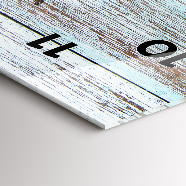 Ceas vertical de perete din sticlă Lemn pastel