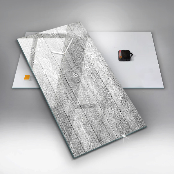 Ceas vertical de perete din sticlă Panouri din lemn