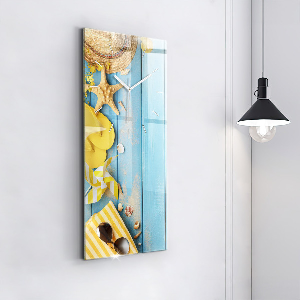 Ceas vertical de perete din sticlă Accesorii și plăci de plajă
