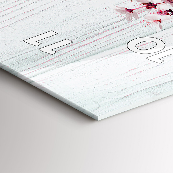 Ceas vertical de perete din sticlă Flori de primavara