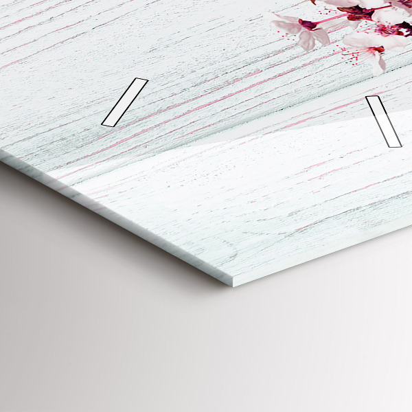 Ceas vertical de perete din sticlă Flori de primavara