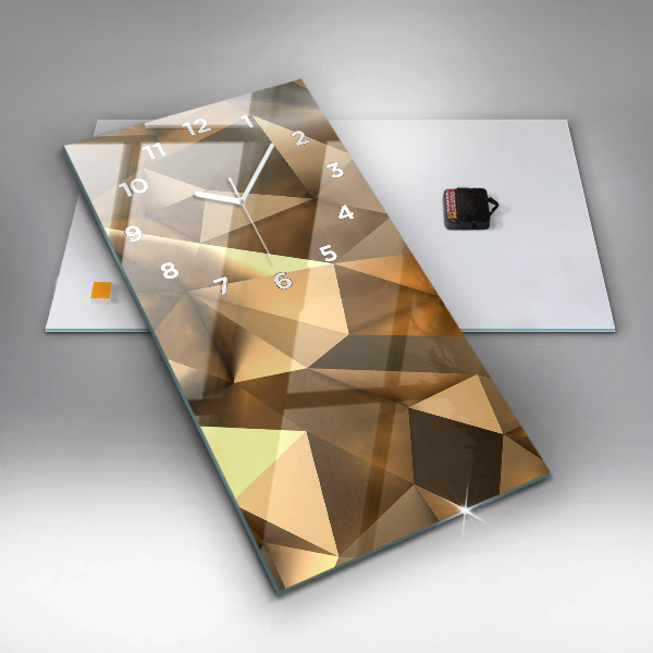 Ceas vertical de perete din sticlă Textura geometrică