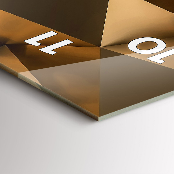 Ceas vertical de perete din sticlă Textura geometrică