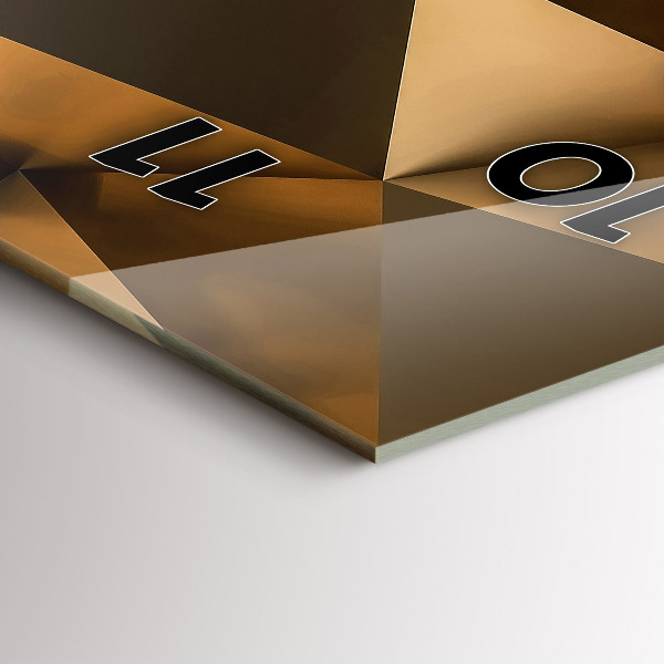 Ceas vertical de perete din sticlă Textura geometrică